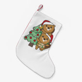 Kerstkerstboombeestjes met kerstbomen kleine kerstsok (Voorkant (Hangend))