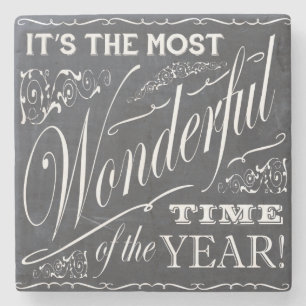 kerstkerstboomkalk stenen onderzetter