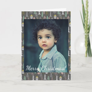 Kerstkerstboomkerstbomen Foto van kerstcadeautjes Notitiekaartje