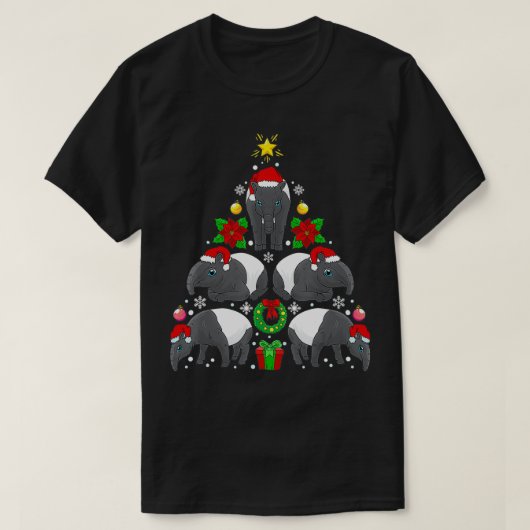 kerstkerstboomkerstcadeautjes met tapir kerstboomk t-shirt (Design voorkant)