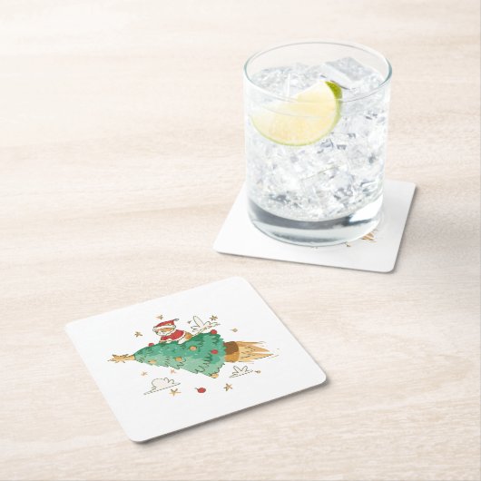 Kerstkerstboomkerstkerstkerstkerstmankat Kartonnen Onderzetters (Insitu)