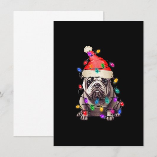 Kerstkerstboomlampjes met Bulldog Kaart (Voorkant / Achterkant)