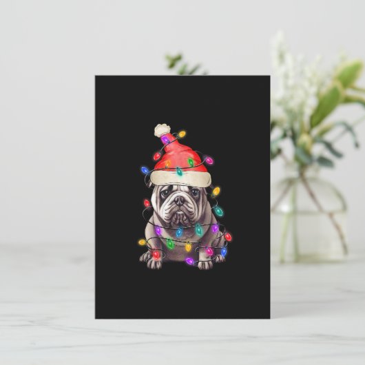 Kerstkerstboomlampjes met Bulldog Kaart (Staand voorkant)
