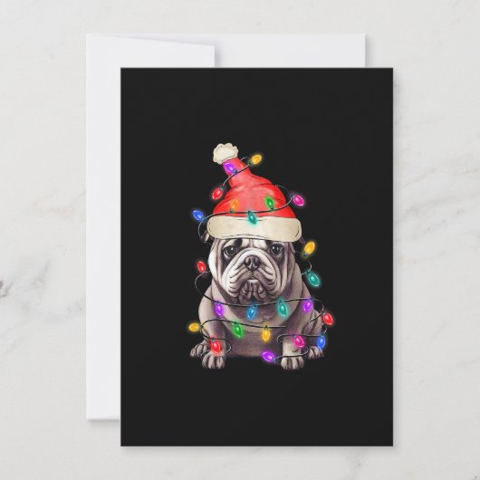 Kerstkerstboomlampjes met Bulldog Kaart (Voorkant)