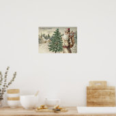 Kerstkerstboomschaar Sack of Toys Church Poster (Keuken)