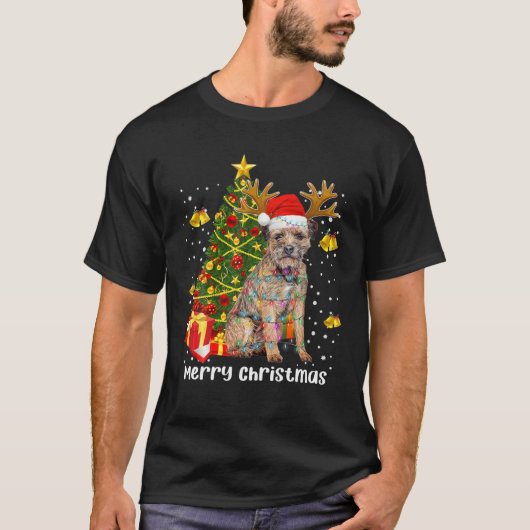 Kerstkerstboomverlichting aan de rand t-shirt (Voorkant)