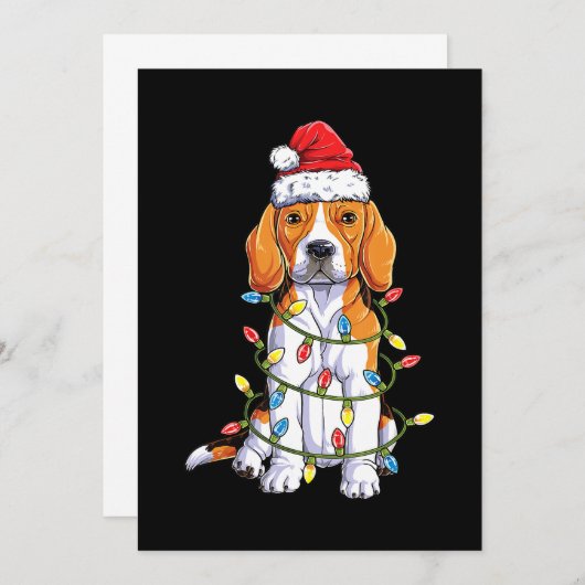 Kerstkerstboomverlichting met beagle kerstbomen aankondiging (Voorkant / Achterkant)