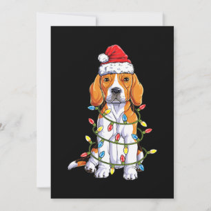 Kerstkerstboomverlichting met beagle kerstbomen aankondiging