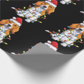 Kerstkerstboomverlichting met beagle kerstbomen cadeaupapier (Hoek)
