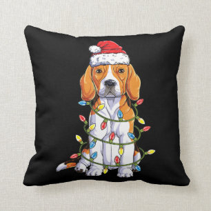 Kerstkerstboomverlichting met beagle kerstbomen kussen