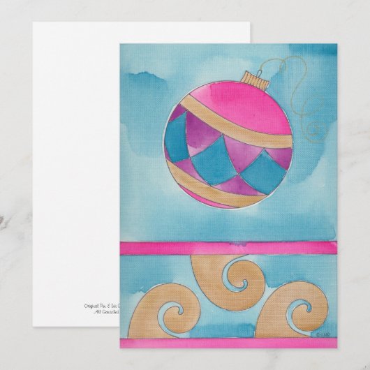 kerstkerstboomversiering - kerstkaartje aankondiging (Voorkant / Achterkant)