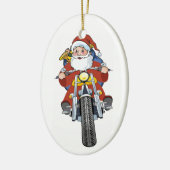 Kerstkerstboomversiering voor de motorfiets keramisch ornament (Links)