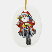 Kerstkerstboomversiering voor de motorfiets keramisch ornament (Voorkant)