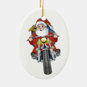 Kerstkerstboomversiering voor de motorfiets keramisch ornament (Achterkant)