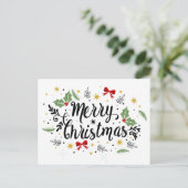 KerstkerstBriefkaart - Vrolijk kerstfeest Feestdagenkaart (Staand voorkant)