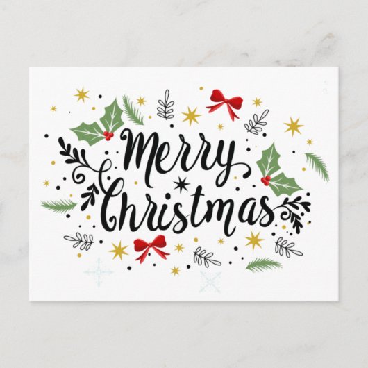 KerstkerstBriefkaart - Vrolijk kerstfeest Feestdagenkaart (Voorkant)