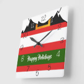 kerstkerstbroek en baard kerst vierkante klok (Hoek)