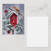 Kerstkerstcadeau initiaal mini kerstmis notitiekaartje (Voorkant / Achterkant)