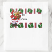 Kerstkerstcadeau-Label Rechthoekige Sticker (Tas)