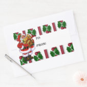 Kerstkerstcadeau-Label Rechthoekige Sticker (Envelop)