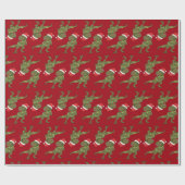 Kerstkerstcadeau voor kerstcadeautjes met T-Rex-ke Cadeaupapier (Vlak)