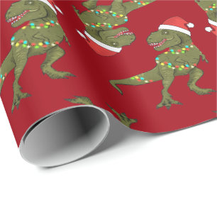 Kerstkerstcadeau voor kerstcadeautjes met T-Rex-ke Cadeaupapier