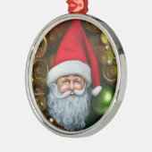 Kerstkerstcadeauachtergrond Metalen Ornament (Links)