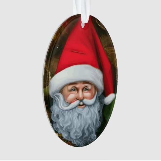 Kerstkerstcadeauachtergrond Ornament (voorkant)