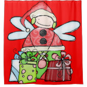 Kerstkerstcadeaus, gordijngordijn rood douchegordijn (Voorkant)