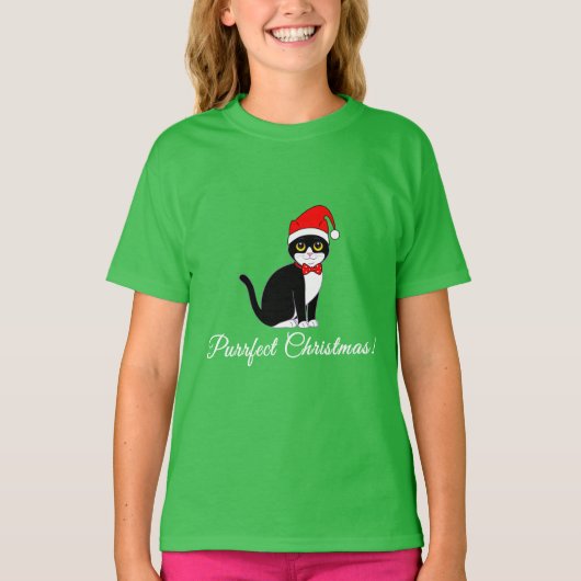 Kerstkerstcadeautje in Santa Hat T-shirt (Voorkant)