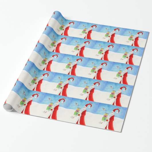 Kerstkerstcadeautje met cadeautjes cadeaupapier (Uitgerold)