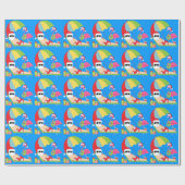 Kerstkerstcadeautje met kerstcadeau cadeaupapier (Vlak)