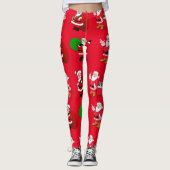 Kerstkerstcadeautjes en Cadeaus rode Leggings (Voorkant)