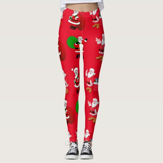 Kerstkerstcadeautjes en Cadeaus rode Leggings (Voorkant)
