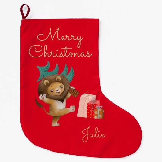 Kerstkerstcadeautjes op maat grote kerstsok (Voorkant)