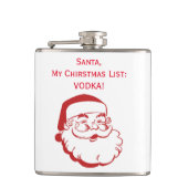 kerstkerstcadelijst Funny Vodka aangepast Heupfles (Voorkant)