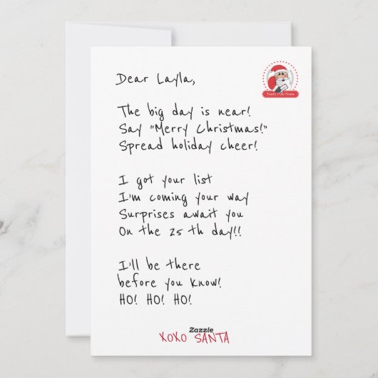 KerstkerstCartoon Feestdagenkaart (Achterkant)