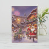 Kerstkerstdorp Fantastisch Landschap Feestdagenkaart (Staand voorkant)