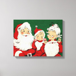  kerstkerstfamilie canvas afdruk