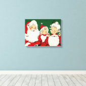 kerstkerstfamilie canvas afdruk (Insitu (Houten vloer))