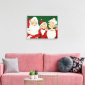 kerstkerstfamilie canvas afdruk (Insitu (Woonkamer))
