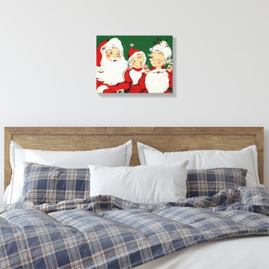 kerstkerstfamilie canvas afdruk (Insitu (Slaapkamer))