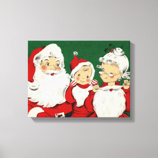 kerstkerstfamilie canvas afdruk (Voorkant)