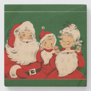 kerstkerstfamilie stenen onderzetter