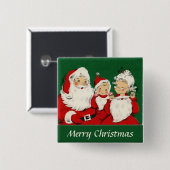  kerstkerstfamilie vierkante button 5,1 cm (Voorkant /achterkant)