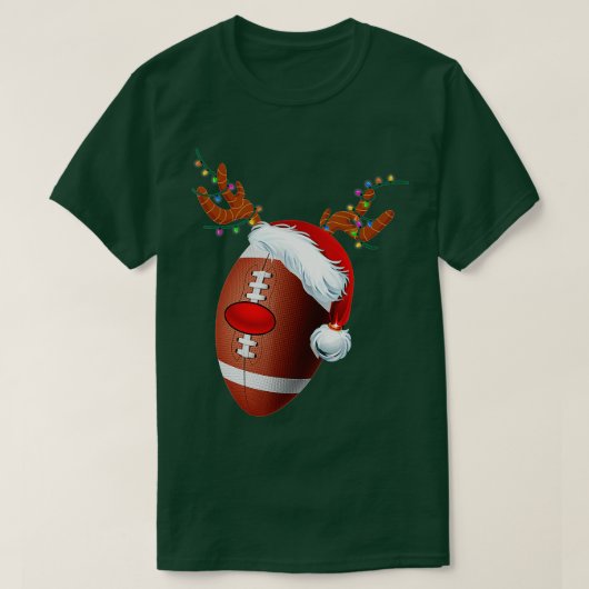 Kerstkerstfeest Football Kogelkerstkerstman T-shirt (Design voorkant)