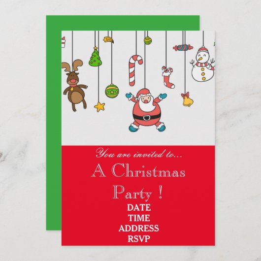 Kerstkerstfeest Kaart (Voorkant / Achterkant)