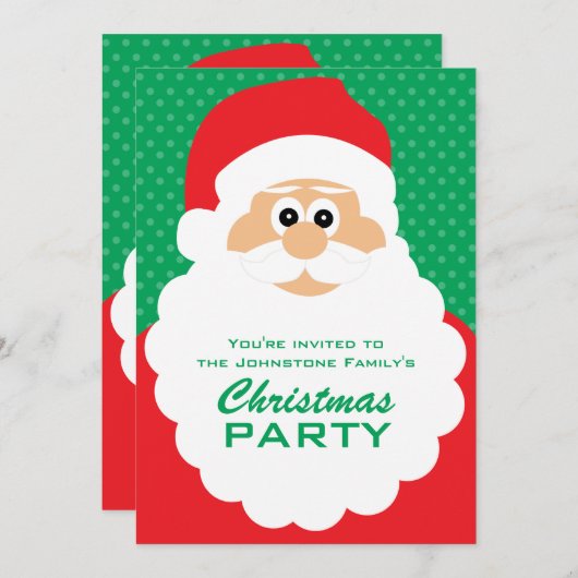 Kerstkerstfeest met Cartoon Kaart (Voorkant / Achterkant)