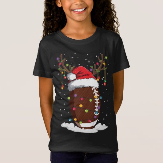 Kerstkerstfeest met Football renrendiertje T-shirt (Voorkant)