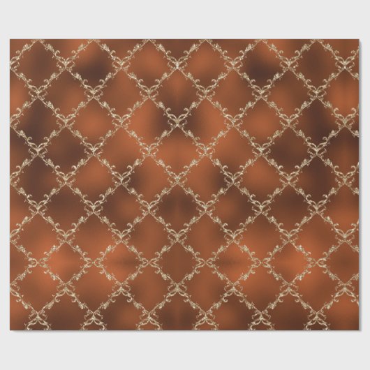 Kerstkerstfeestdag koper, dodelijk metaal cadeaupapier (Vlak)